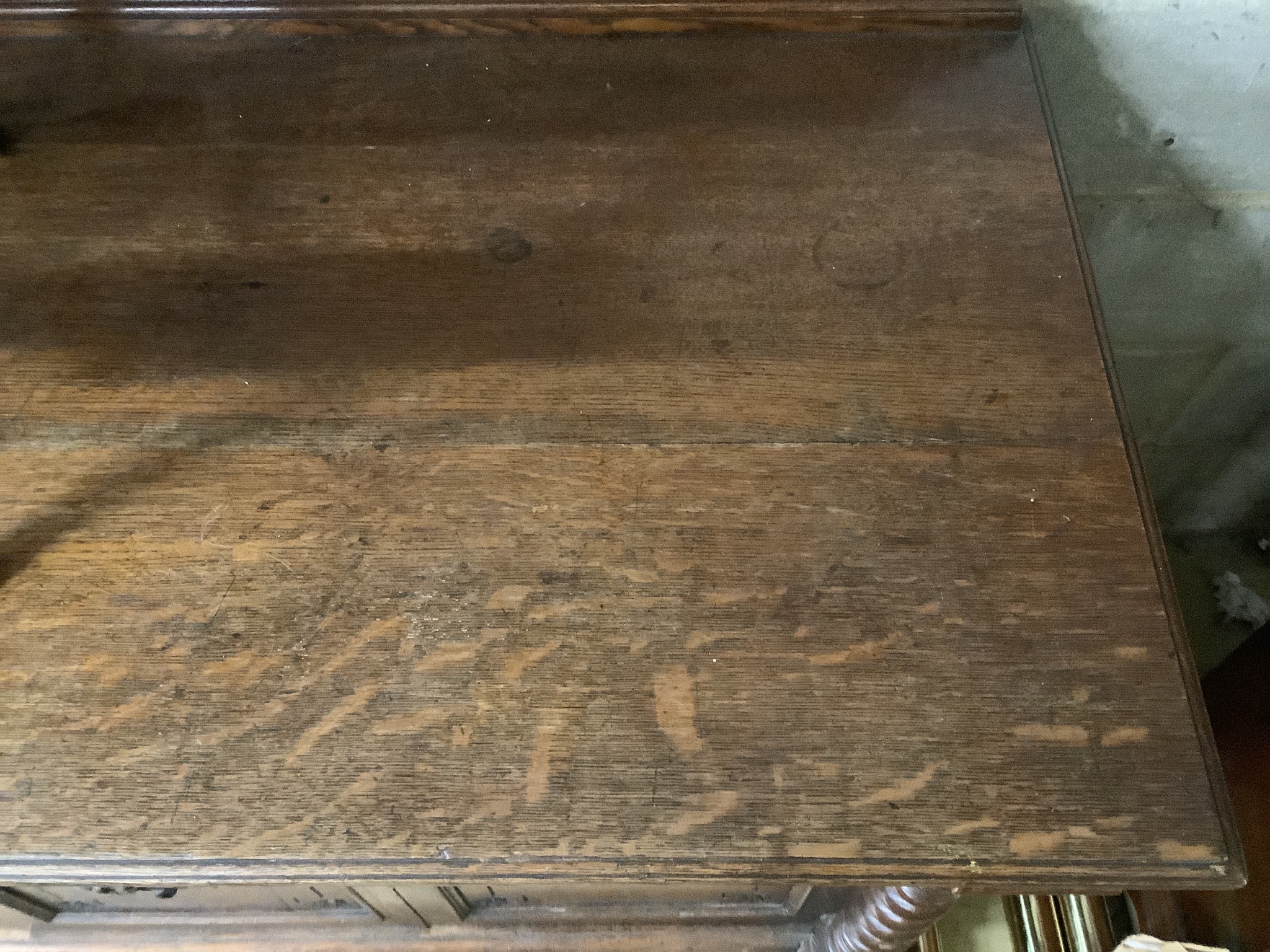 A Victorian oak side cabinet, length 150cm, depth 62cm, height 130cm